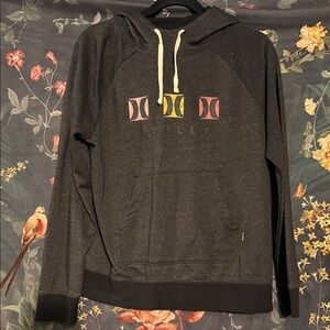 Hurley Charcoal Hoodie with Multicolor Logo